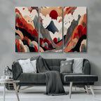 Abstract Mountain Wall Art Canvas Print | Vibrant Stylized Landscape