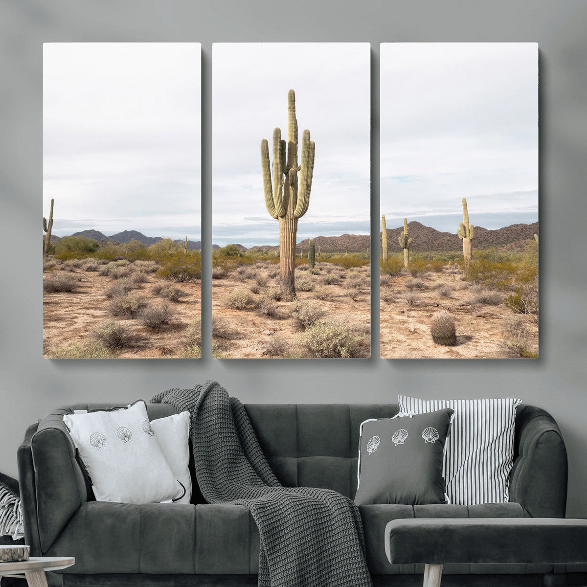 Saguaro Cactus Wall Art | Framed Desert Canvas Artwork