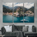 Amalfi Coast Wall Art | Framed Italian Seaside Canvas