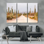 Desert Cactus Wall Art | Framed Southwestern Canvas Artwork
