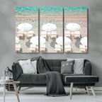 Calm Beach Wall Art | Framed Turquoise Water Canvas Artwork