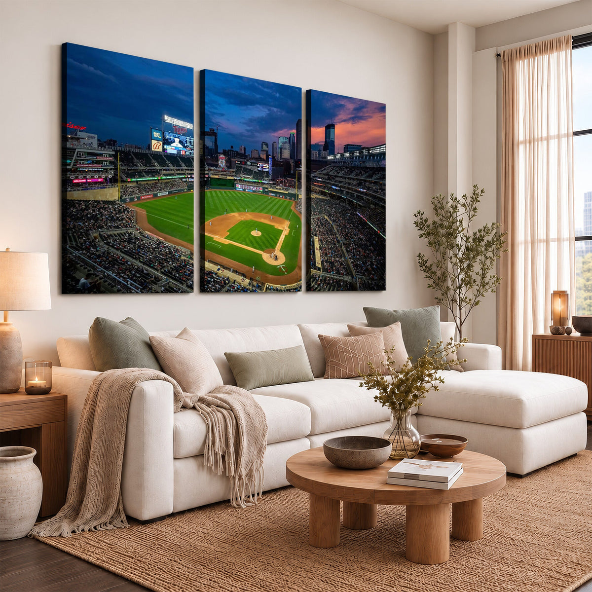 Target Field Wall Art Canvas Print, Baseball Stadium Scene