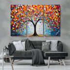 Vibrant Tree of Life Canvas Wall Art | Colorful Abstract Nature