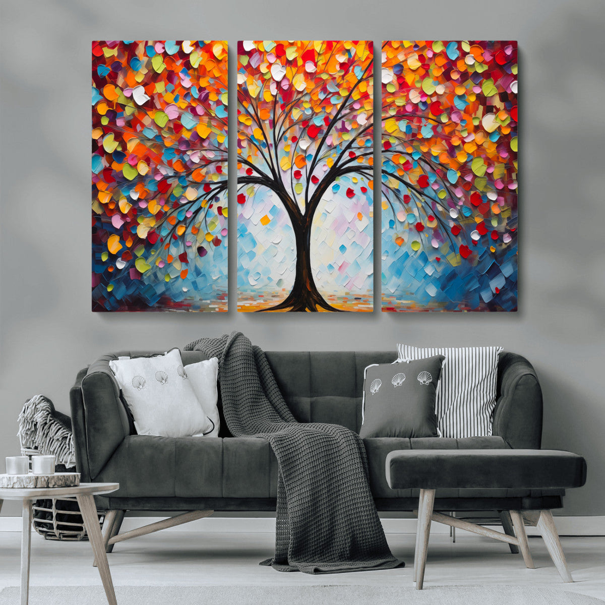 Vibrant Tree of Life Canvas Wall Art | Colorful Abstract Nature