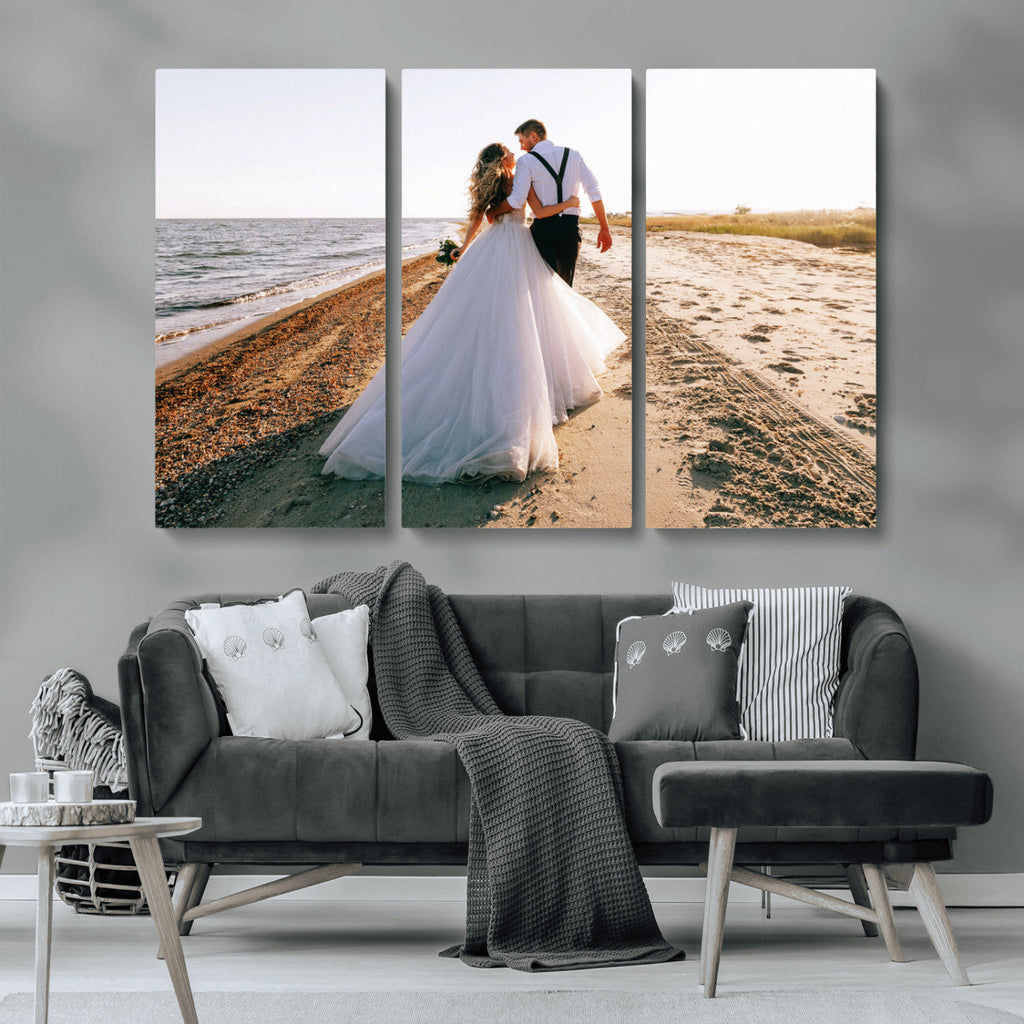 Personalized Custom Photo Wall Art Canvas Print, Unique Picture Design 3 Panel Set