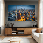 Chicago Wall Art Canvas Print - Chicago City Downtown Night Cityscape