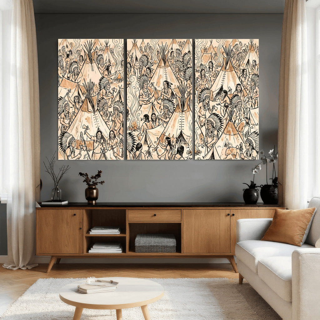 Native American Indian Wall Art Canvas Print