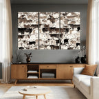 Abstract Texas Longhorn Print, Longhorn Herd Print