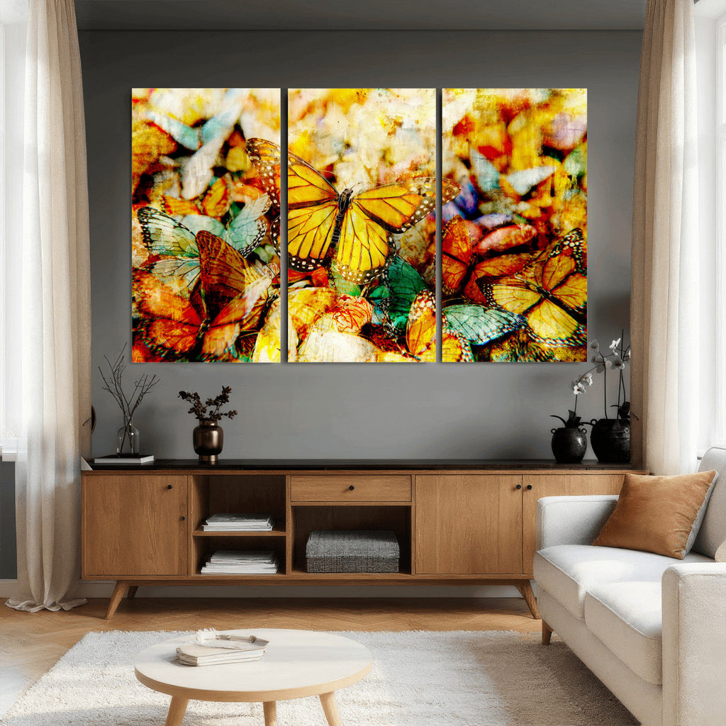 Butterfly Wall Art Canvas Print | Colorful Abstract Nature Artwork