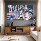 Playing Cards Canvas Wall Art | Casino Game Room Decor