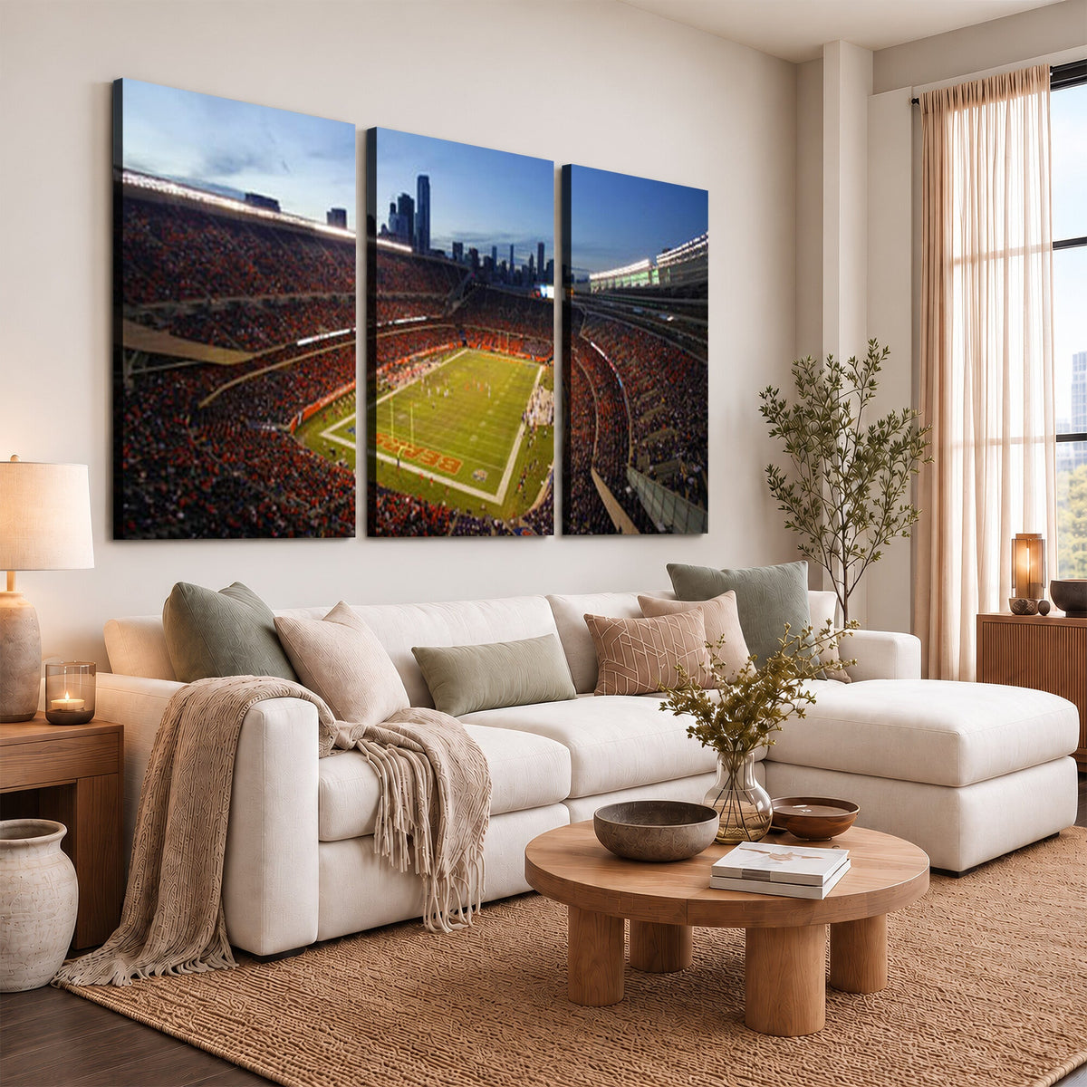 Chicago Bears Soldier Field Canvas Wall Art, NFL Stadium Panorama