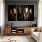 Horse Wall Art Canvas Print, Wild Horses Portrait Photography, Rustic Ranch Decor