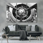 Vintage Airplane Wall Art Canvas Print