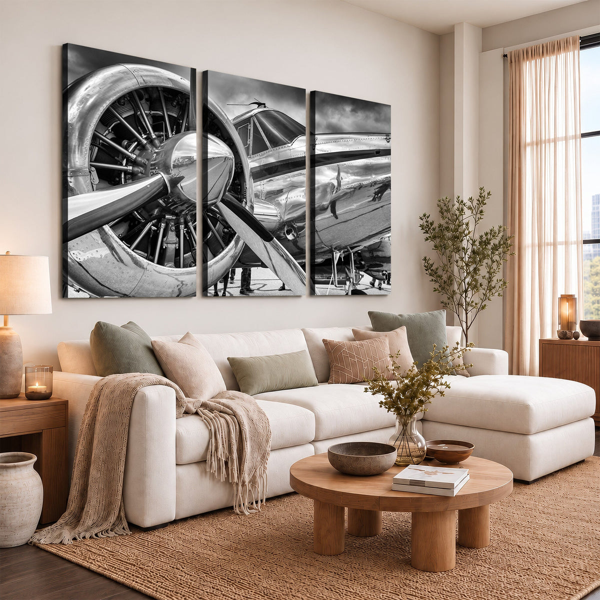 Vintage Antique Airplane Wall Art Canvas Print