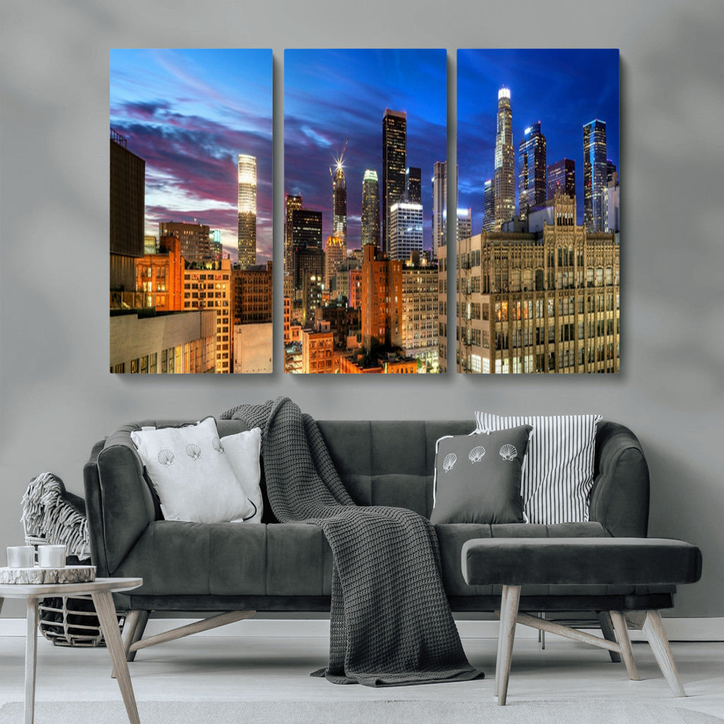 Los Angeles Night Wall Art Canvas Print