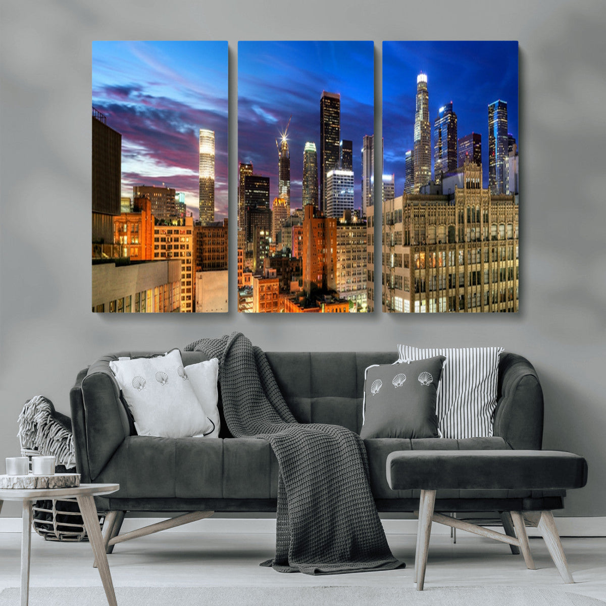 Los Angeles Night Wall Art Canvas Print