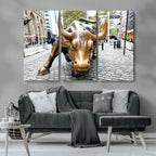 Charging Bull Wall Art Canvas Print
