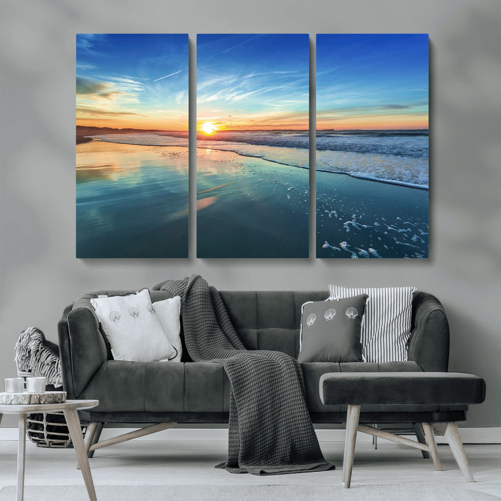 Blue Sky and Beach Wall Art Canvas Print