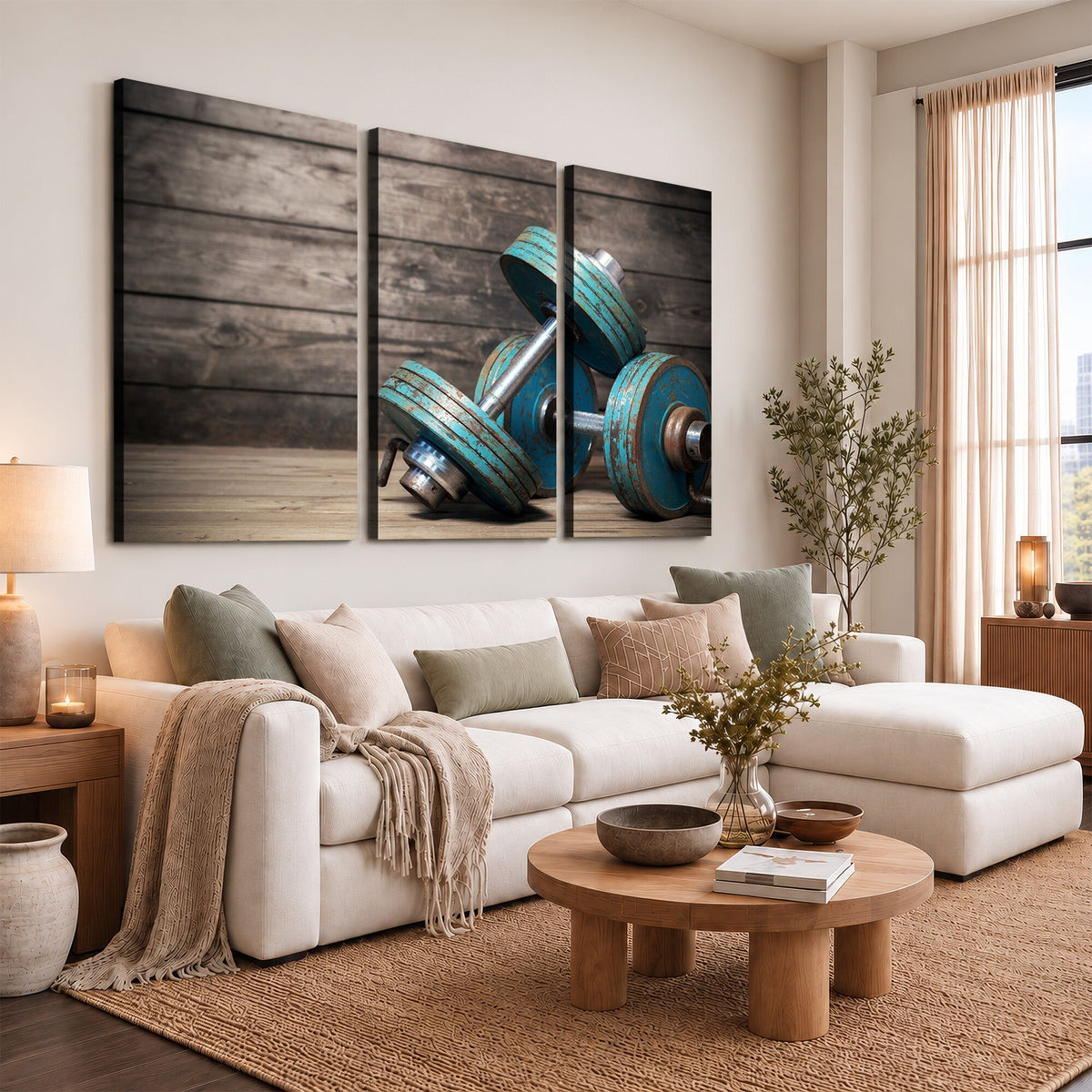 Dumbbell and Sport Wall Art Canvas Print
