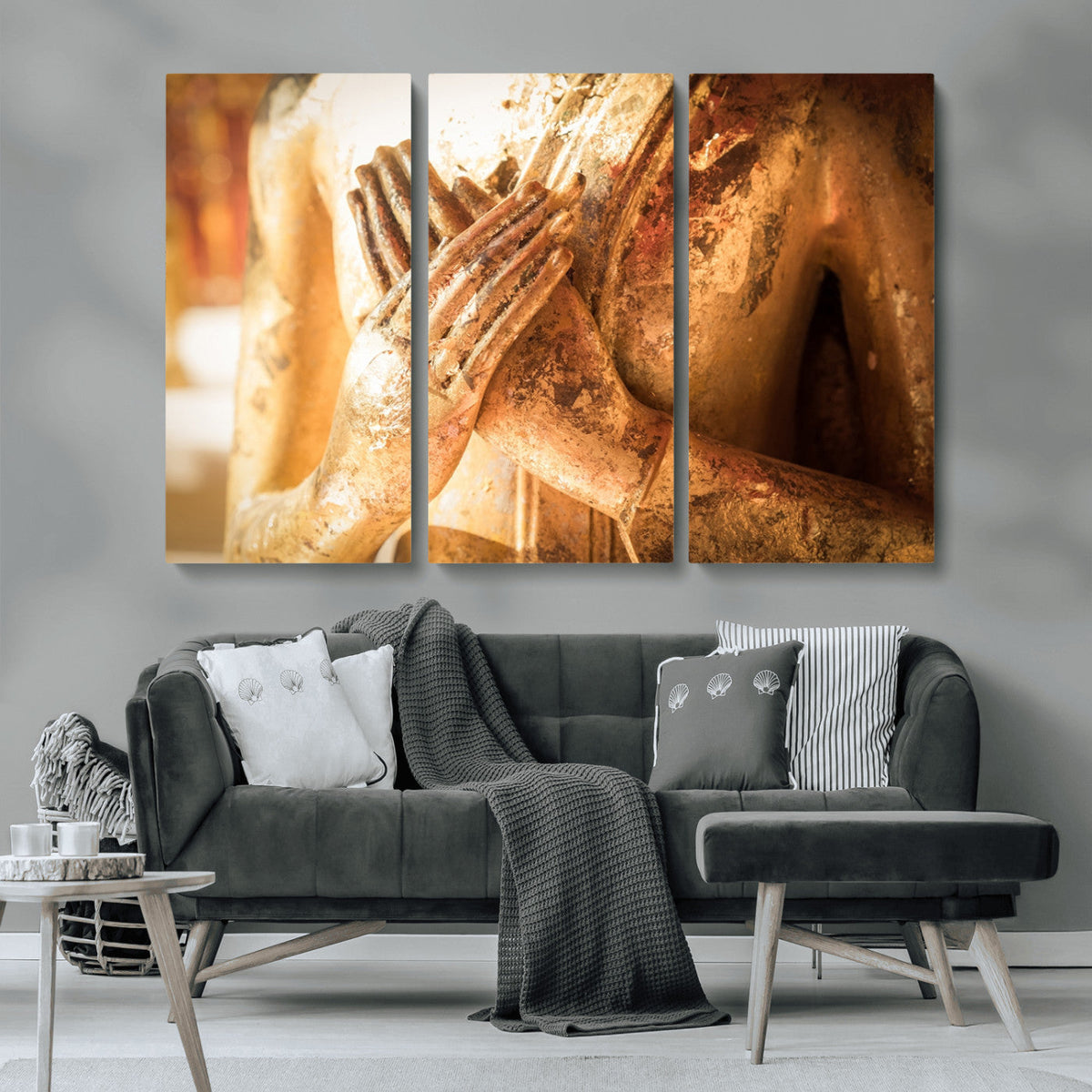 Buddha Statue Hands Wall Art Canvas Print