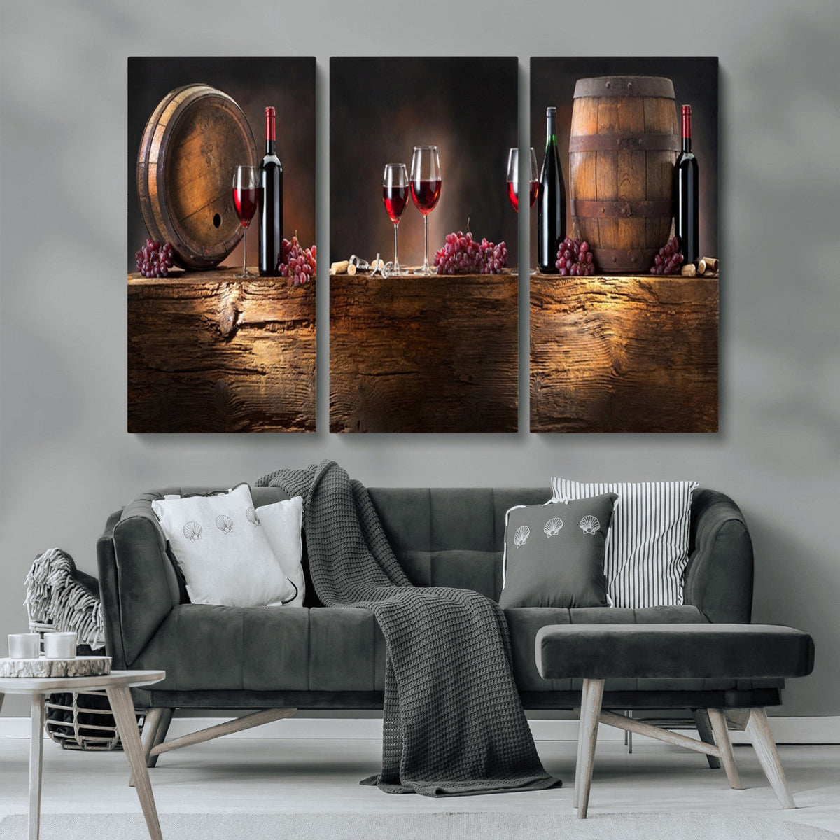Wine and Barrels Wall Art Canvas Print