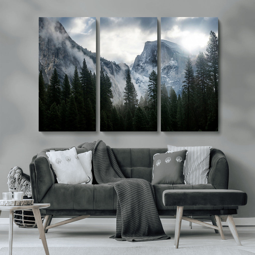 Wall Art Foggy Forest Landscape Canvas Print