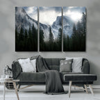 Wall Art Foggy Forest Landscape Canvas Print