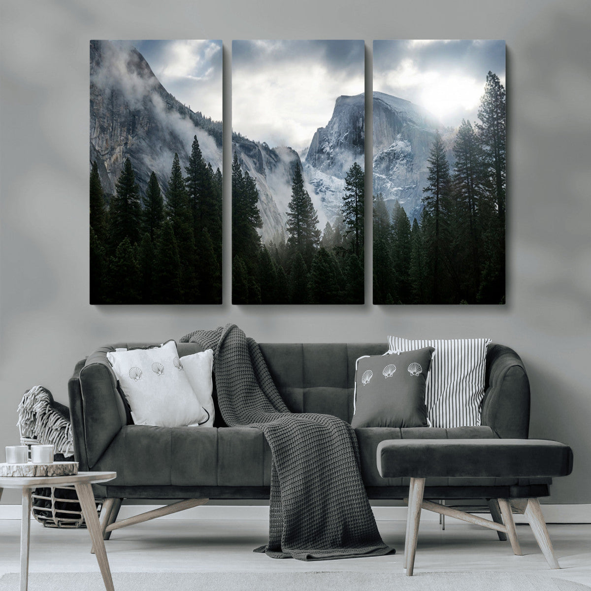Wall Art Foggy Forest Landscape Canvas Print