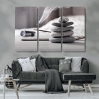 Burning Incense and Zen Stones Buddhism Wall Art | Zen Meditation Canvas Print
