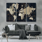 Antique Old World Map Wall Art Canvas Print