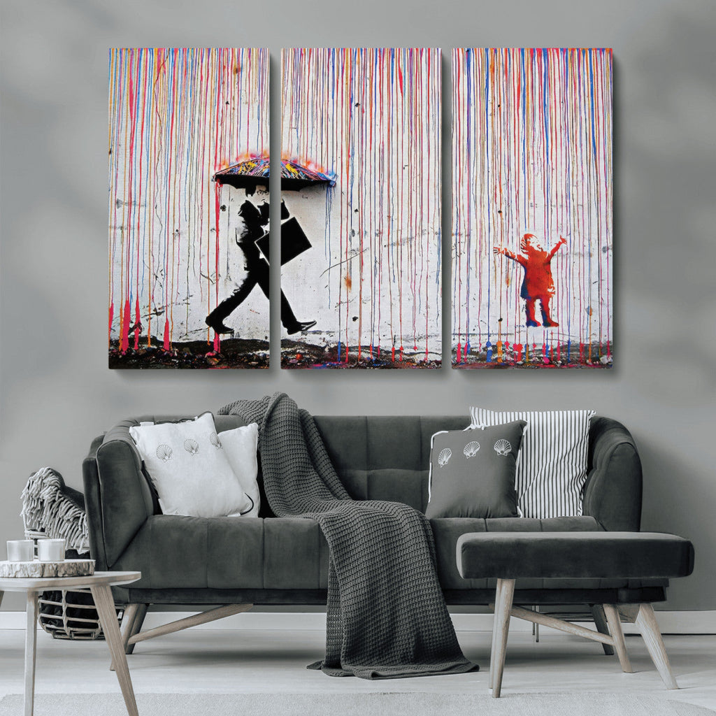Banksy Wall Art Canvas Print | Framed Graffiti Street Art Picture