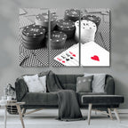 Poker Game Cards Wall Art Canvas, Multi Panel Wall Art