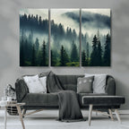 Captivating Misty Forest Wall Art, Foggy and Serene Atmosphere Canvas Print