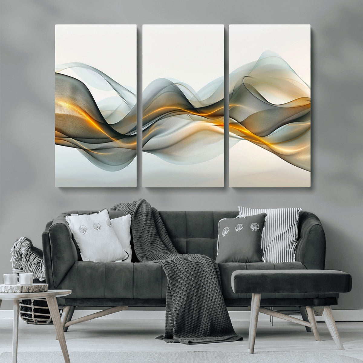 Abstract Wave Canvas Wall Art | Fluid Contemporary Elegance in Motion