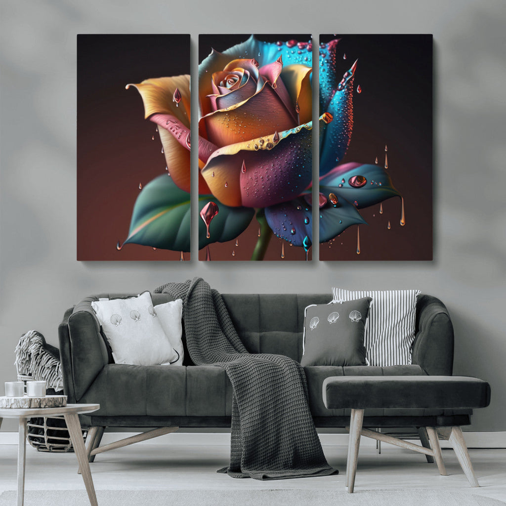 Abstract Rose Wall Art Canvas Print