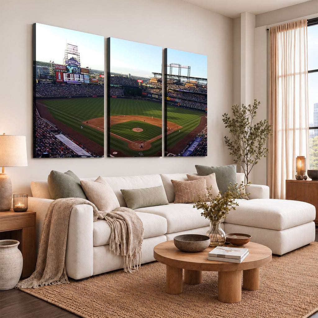 Colorado Rockies Coors Field Wall Art Canvas Print, MLB Baseball Stadium