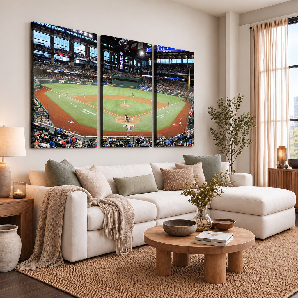 Texas Rangers Baseball Team Print, Arlington Globe Life Field Stadium Wall Art