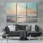 Abstract Ocean Wall Art, Boat Wall Art Canvas Print