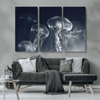 Jellyfish Wall Art Canvas Print, Modern Abstract Jellyfish