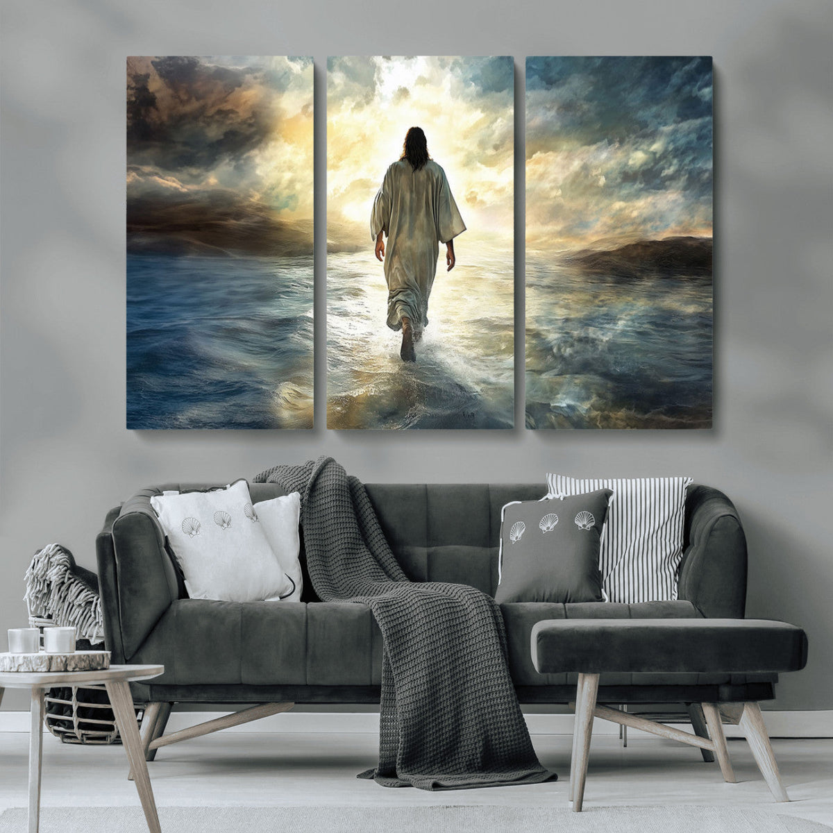 Jesus Walking on Water Wall Art | Canvas Print | Ready to Hang