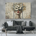 Abstract Floral Women Pastel Wall Art Canvas Print