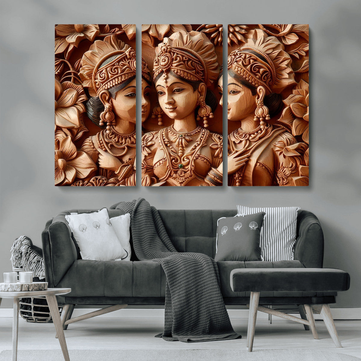 Indian Woman Statue Wall Art Canvas Print