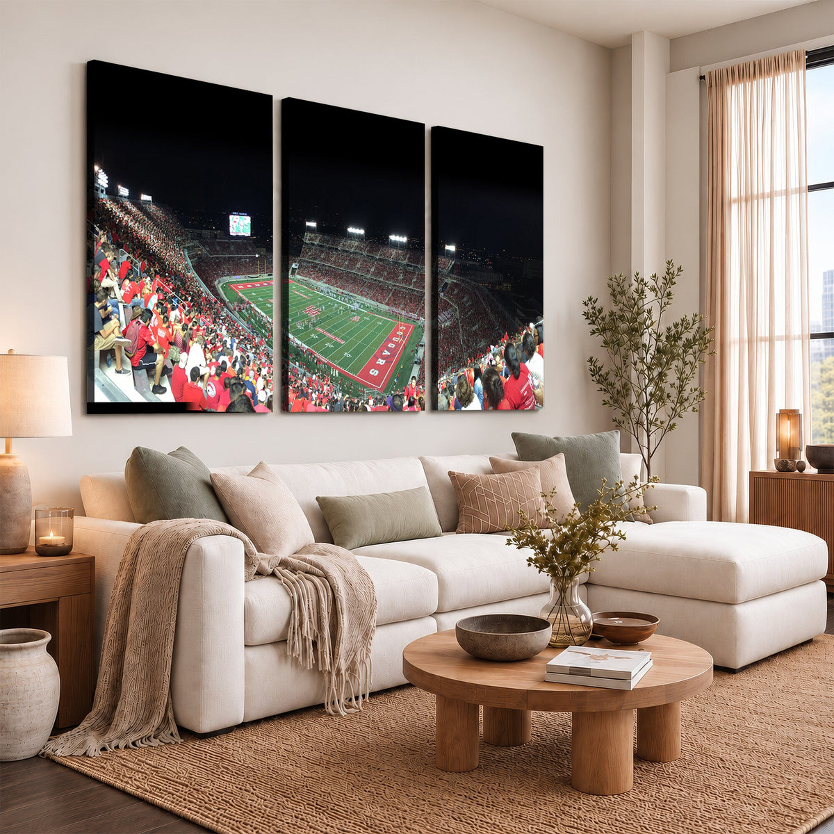 Houston Cougars Football Team Print, Houston TDECU Stadium