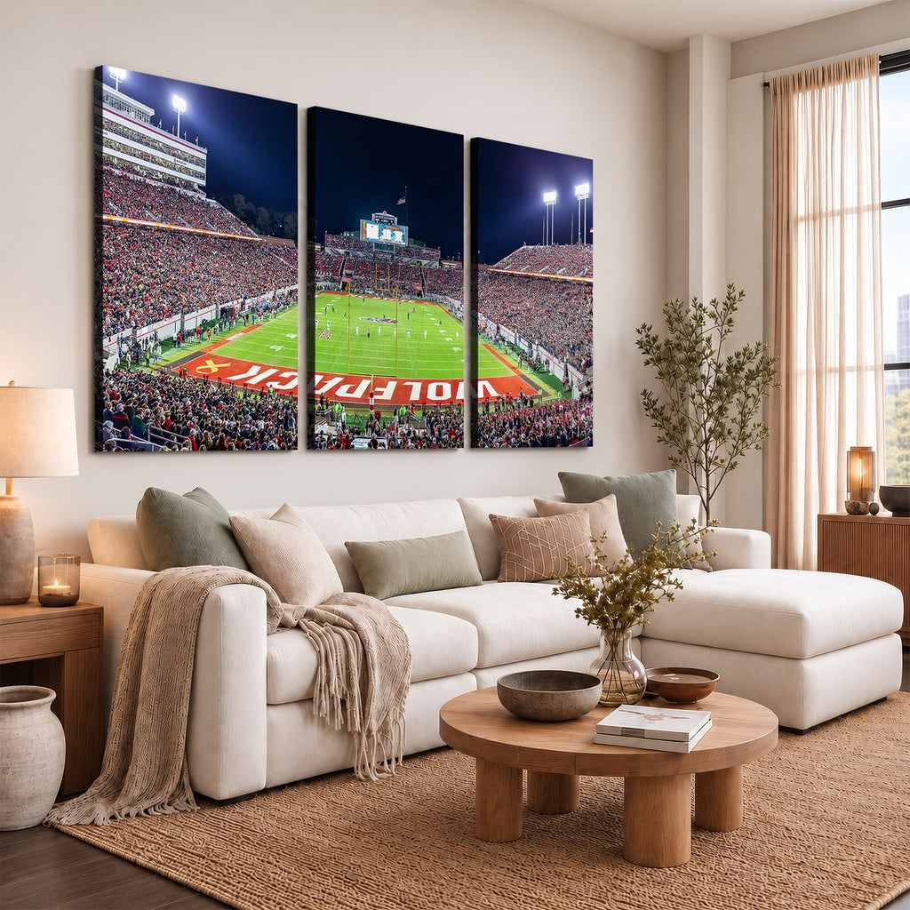 Wolfpack Football Team Print, Raleigh Carter-Finley Stadium