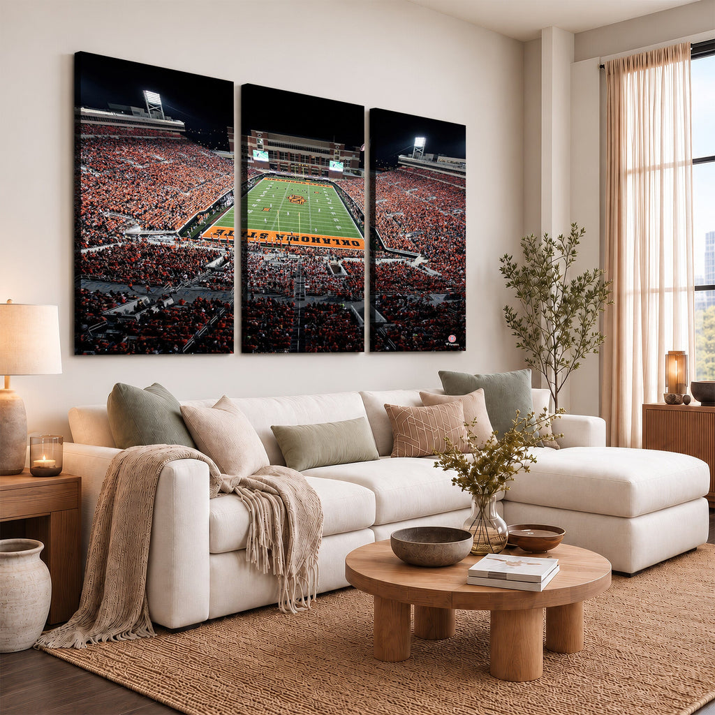 Boone Pickens Stadium Wall Art Oklahoma State Cowboys Print