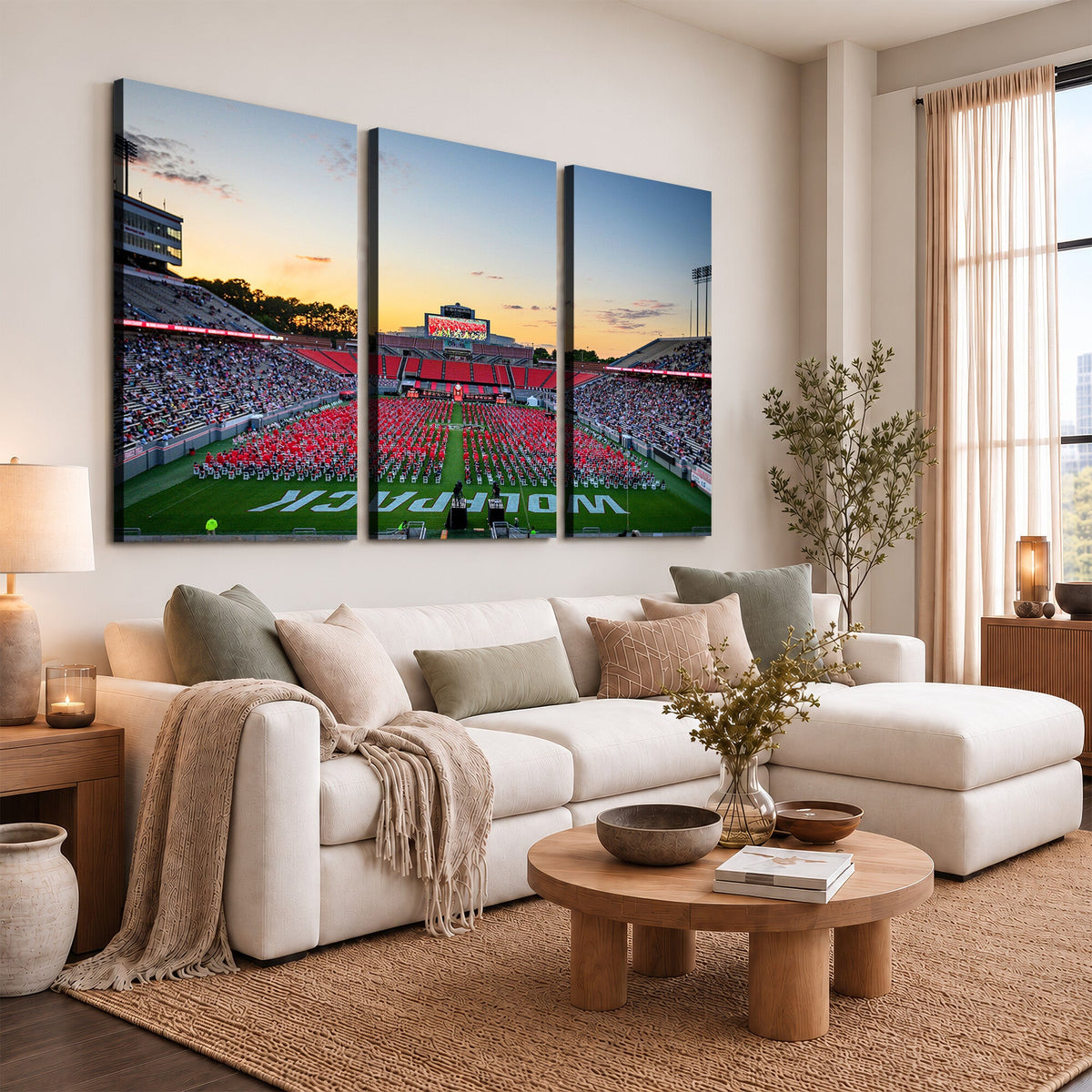 NC State Wolfpack Football Team Print Wall Art, Raleigh