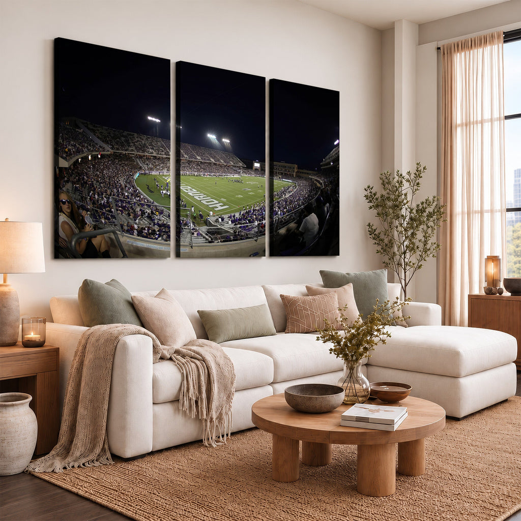 TCU Horned Frogs Football Team Print, Fort Worth Amon G. Carter Stadium