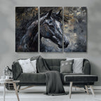 Large Abstract Horse Wall Art Canvas Print, Farmhouse Wall Art