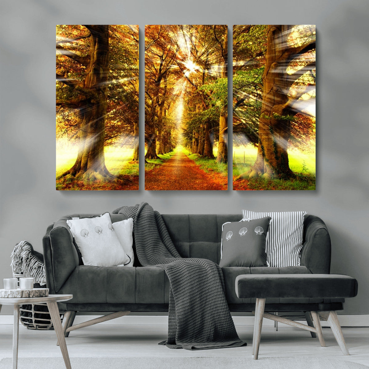 Sunshine in Forest and Trees Wall Art Canvas Print