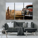 Old Rustic Classic Car Wall Art Canvas Print